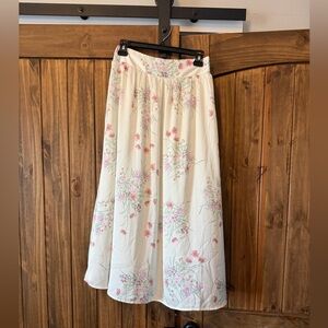 Joie White Maxi Skirt with Pink Floral Design